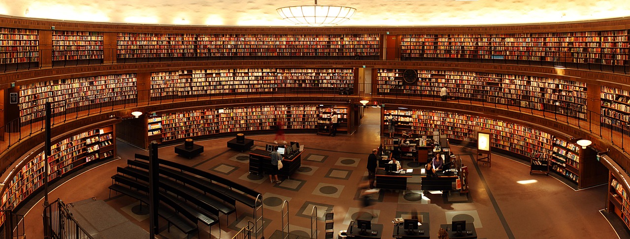 Compacte bibliotheek met multifunctionele meubels. Compacte bibliotheek met multifunctionele meubels.